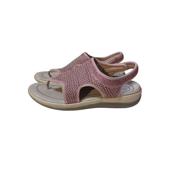 Orthofeet Womens Medium Open-Toe Knit Slingback Sandals Size 11 B Pink - Picture 1 of 7